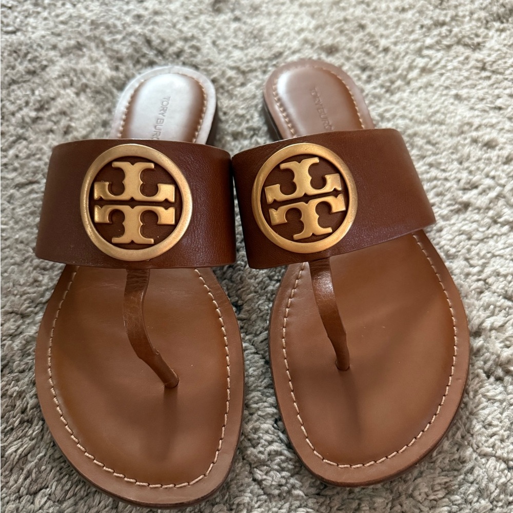 Tory Burch Brown Leather Sandals